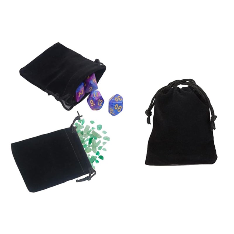 GYBest Black Jewelry Bag - Velvet Pouches With Drawstrings 3x4 Small Drawstring Gift Bags/Coin Pouch/Velvet Bags for Jewelry Pouches Drawstring Bags (Black, 200pcs-3 X 4"-velvet) - Image 2